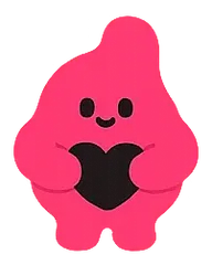 KIMO, the Kimchi Mobile mascot, holding a heart